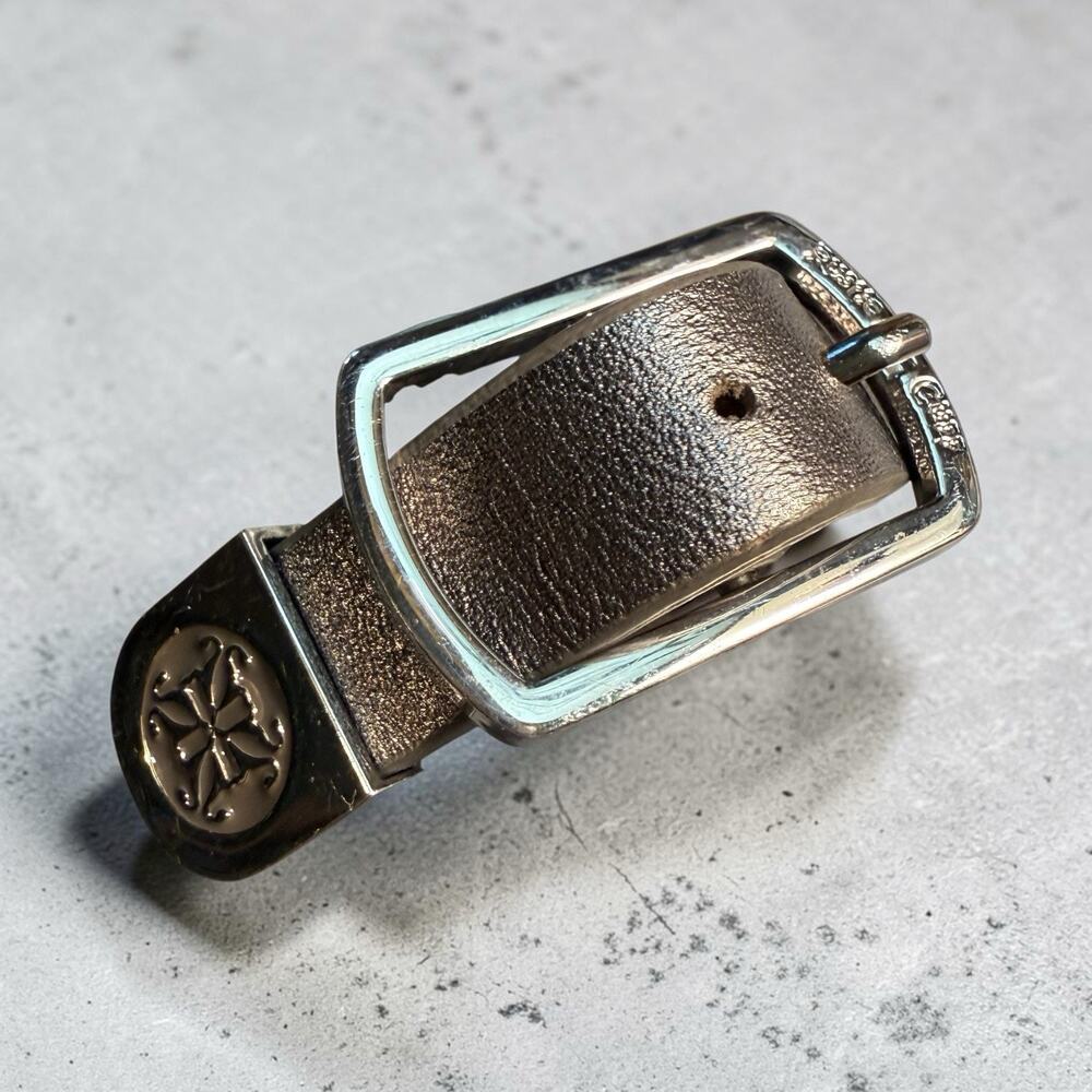 Rustic Cuff Kacy Bracelet Silver Leather Silvertone Hardware Buckle Adjustable
